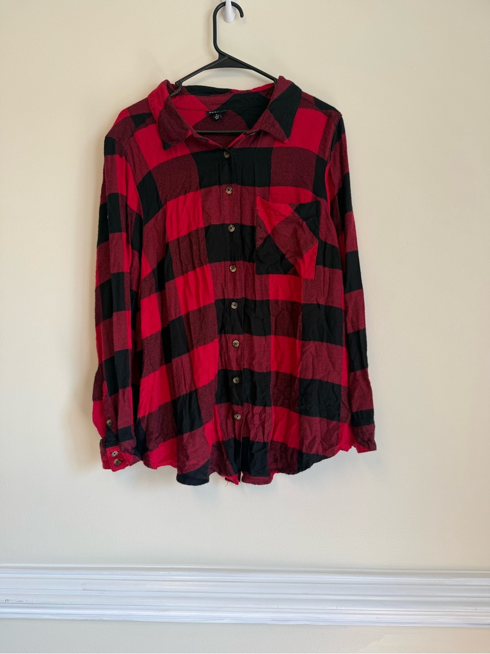 torrid Red and Black Buffalo Plaid Button-Down Shirt